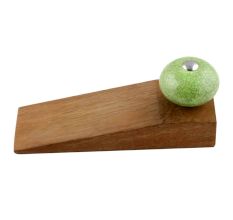 2 Pieces Green Black Crackle Wooden Door Stopper